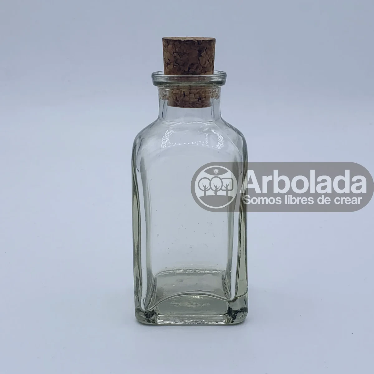 Botella vidrio transparente 50ml con corcho navidad1