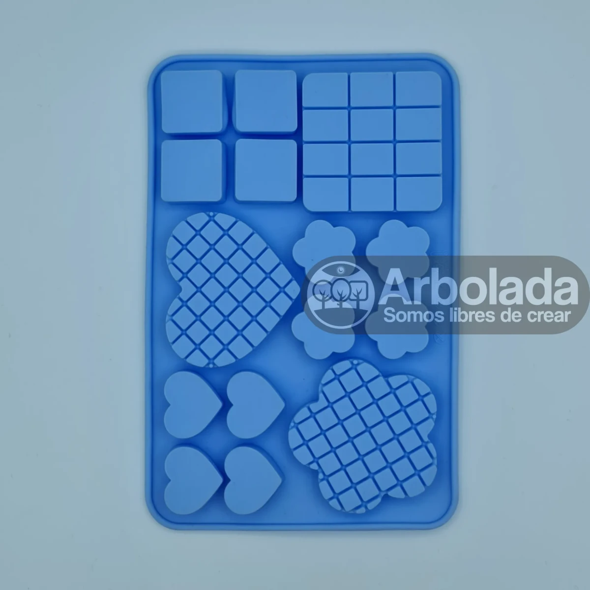 Molde Flor +  Corazon + Cuadrado tipo waffles1