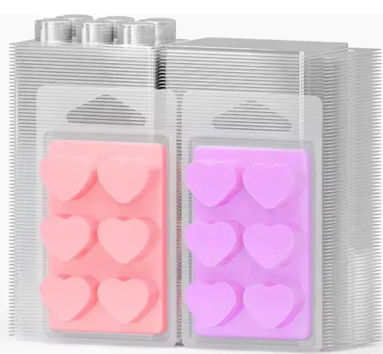 Molde Wax Melt, corazón 6 cavidades1