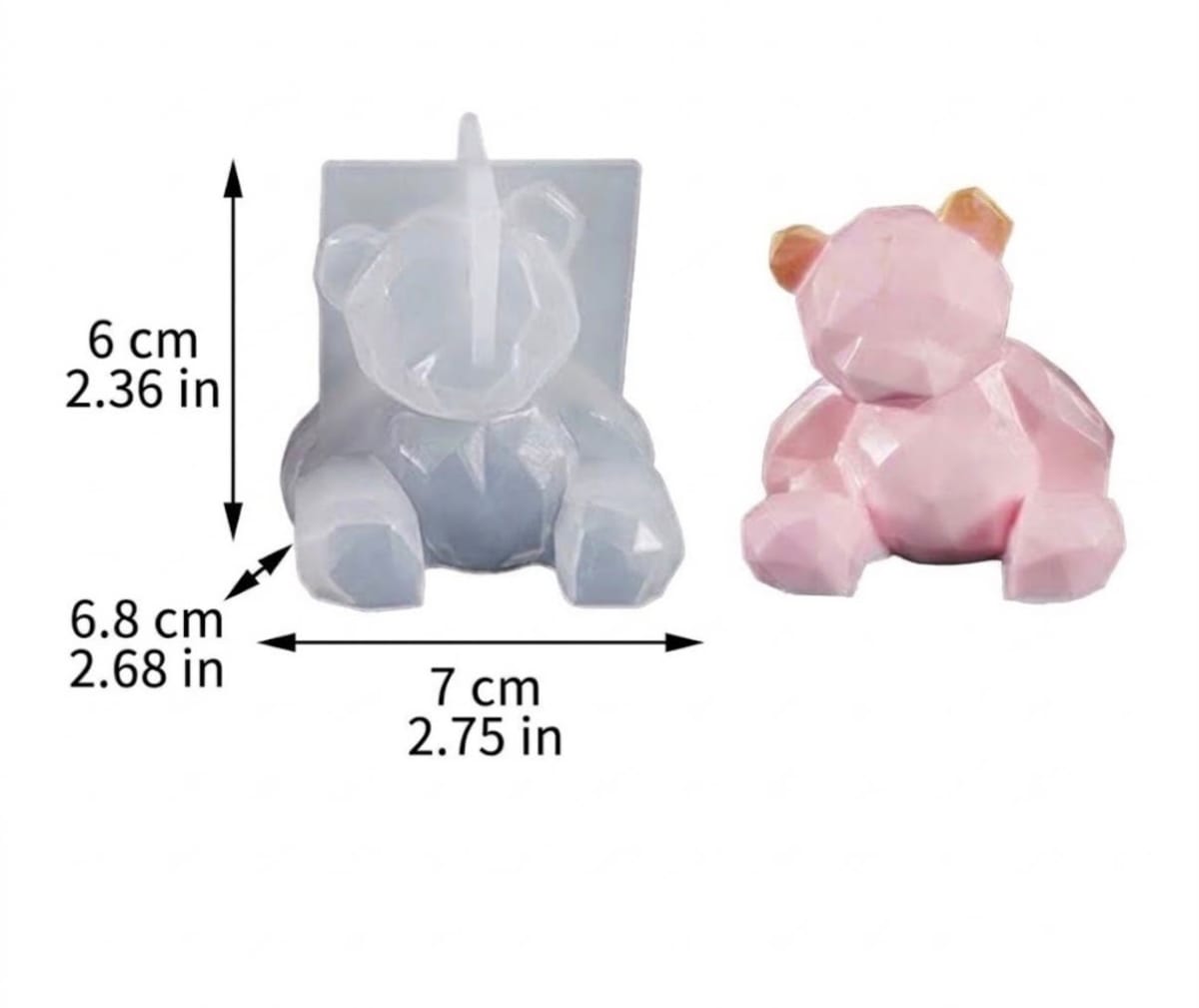 Molde Vela 3D de Oso prisma1