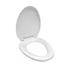 ASIENTO WC ELONGADO REFORZADO CIERRE SUAVE BLANCO