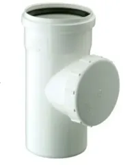 TEE REGISTRO 160 C/GOMA SANITARIO BLANCO