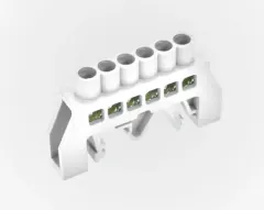 BARRA BRONCE AISLADA RIEL DIN BLANCA 6 POLOS