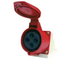 ENCHUFE HEMBRA SOBREPUESTO 32A 3PT 380V IP44