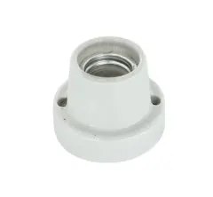 PORTALAMPARA BASE RECTA LOZA E-27 BLANCO