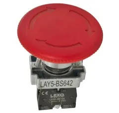 PULSADOR METALICO HONGO ROJO 1NC