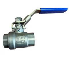 VALVULA BOLA INOX 1/2 NPT 304 2 CUERPOS 1000WOG