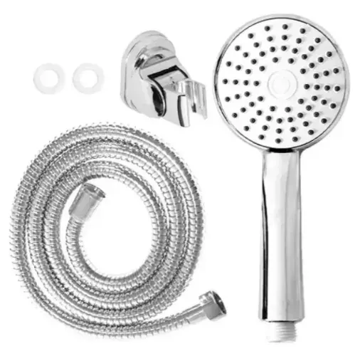 DUCHA GRAN DIAMETRO CON FLEXIBLE Y SOPORTE1
