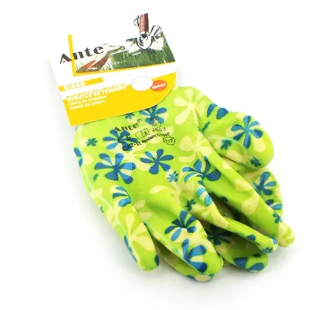GUANTES DE JARDINERIA ENGOMADO VERDE TALLA 81