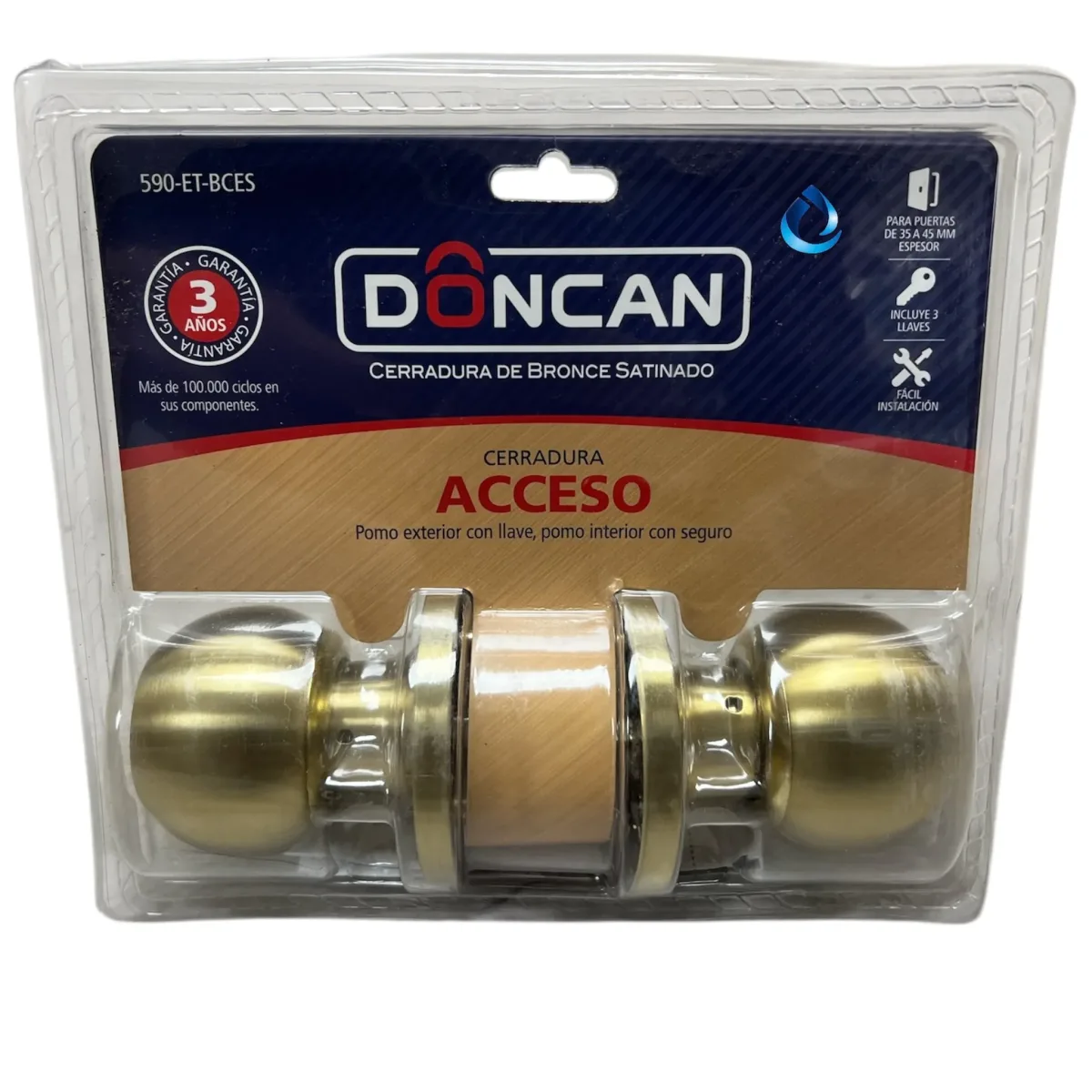 CERRADURA BRONCE SATINADO ACCESO 590 ET BCES1