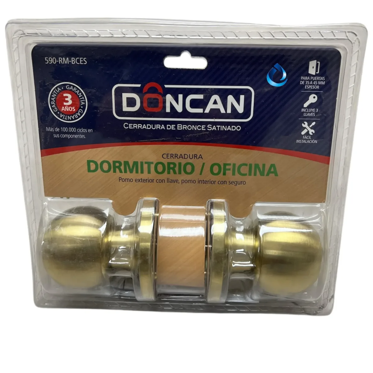 CERRADURA BRONCE SATINADO DORMITORIO 590 RM BCES1