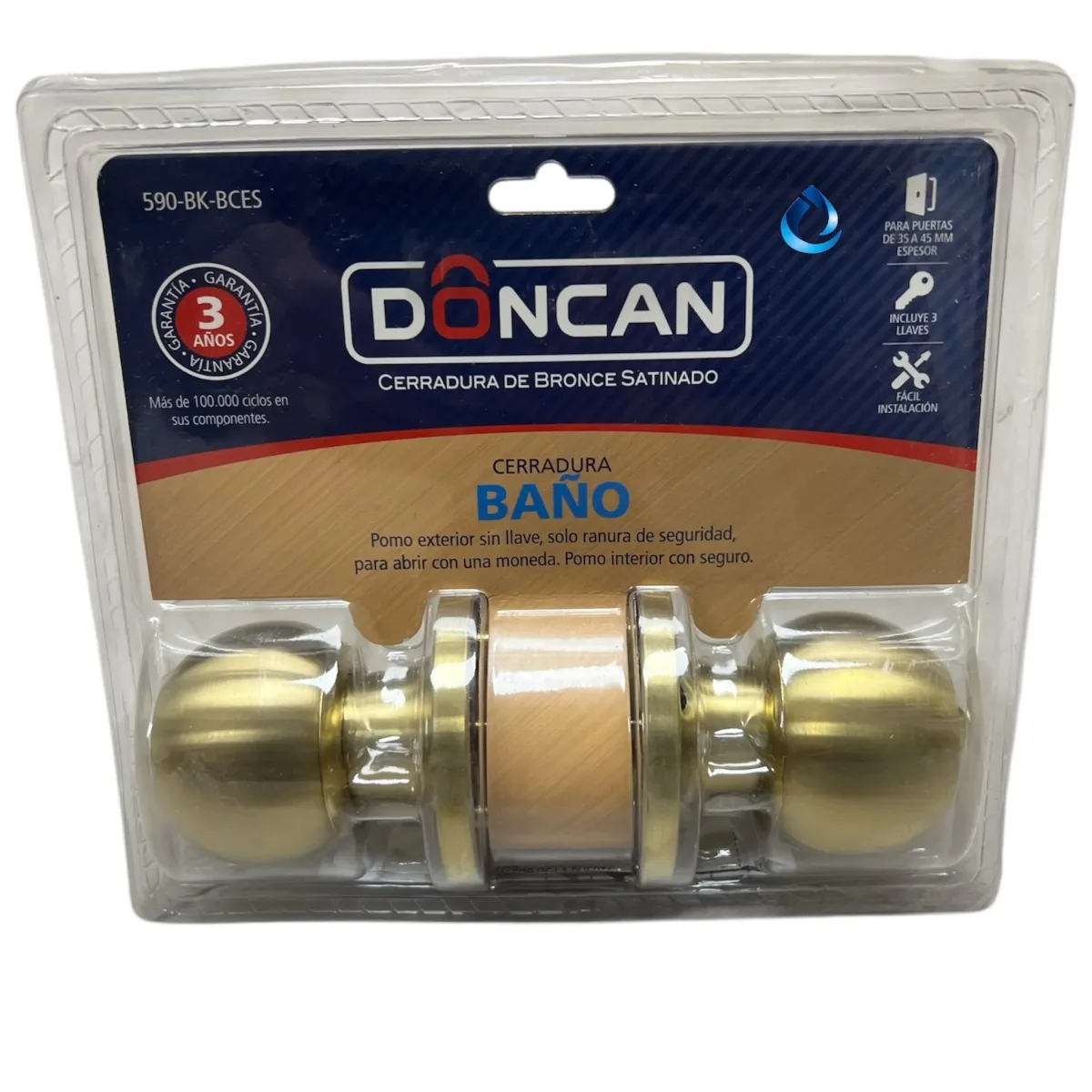 CERRADURA BRONCE SATINADO BAÑO 590 BK BCES1