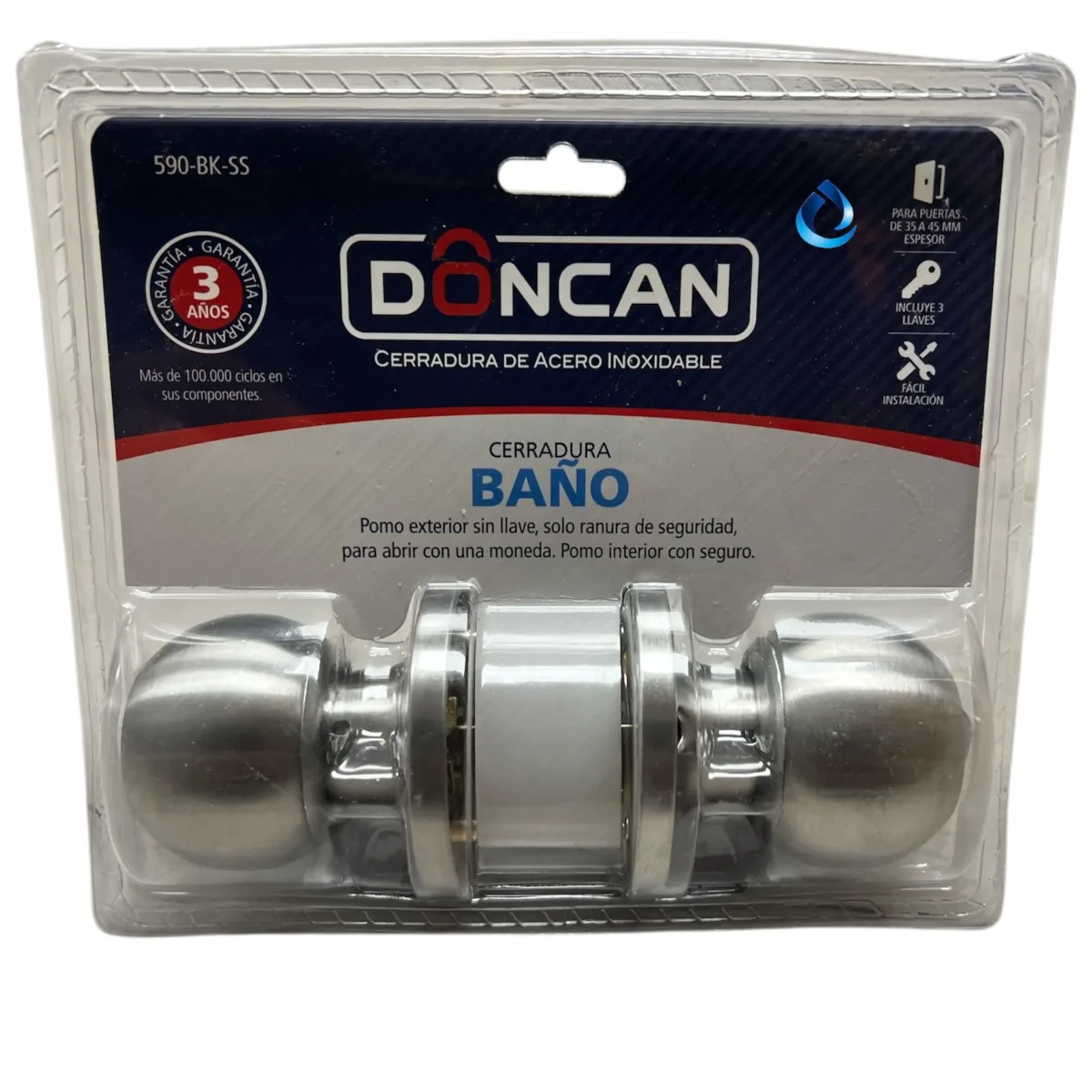 CERRADURA ACERO INOX BAÑO 590 BK SS1