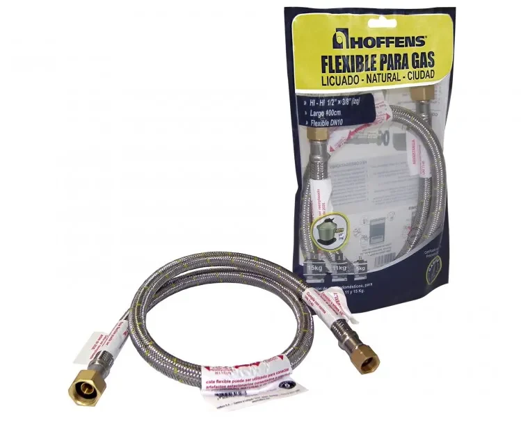 FLEXIBLE PARA GAS HI-HI 1/2X3/8 HILO/IZQ 60CM1