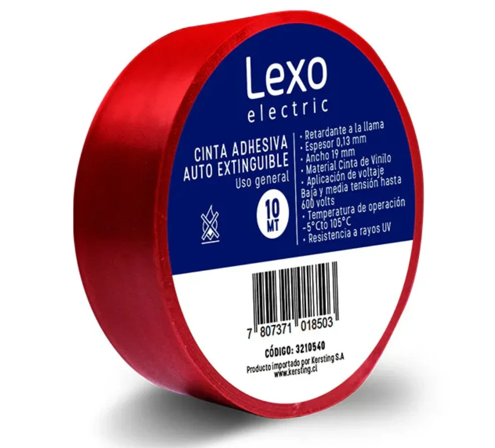 CINTA AISLANTE VINILICA 19MM ROJA 10 METROS1