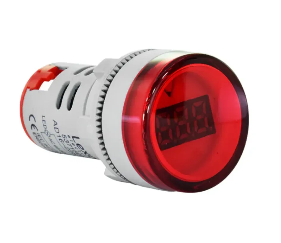 LUZ PILOTO ROJA CON VOLTIMETRO BLANCO 60-500 VAC1