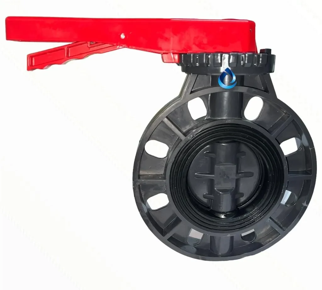 VALVULA MARIPOSA PVC 90MM C/PALANCA1