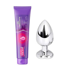 Plug Anal Tate Talla L Corazón Lila + Gel Alessi 120g