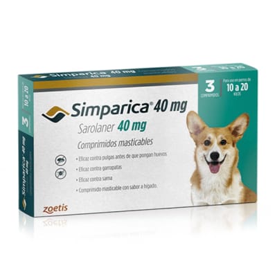 Antiparasitario Externo Simparica 3 Comprimido - 10 Kg a 20 Kg.1