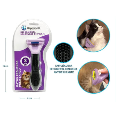 Herramienta Renovador de Pelaje Happypets Para Gatos Pequeños Pelo Largo1