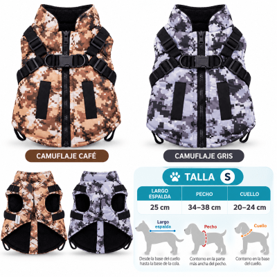Parka con Arnés Diseño Camuflaje - Ajuste Seguro Talla S2