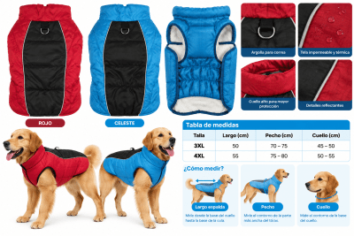 Abrigo Impermeable Termico para Perros Talla 5XL1