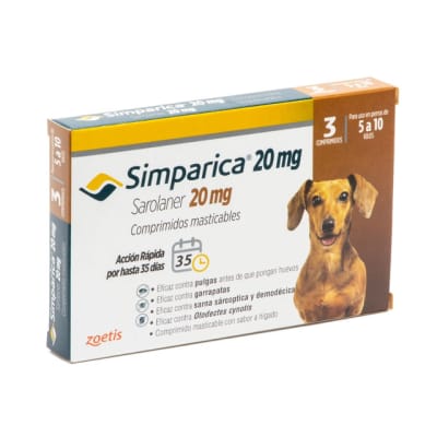 Antiparasitario Externo Simparica 3 Comprimido - 5 Kg a 10 Kg.1