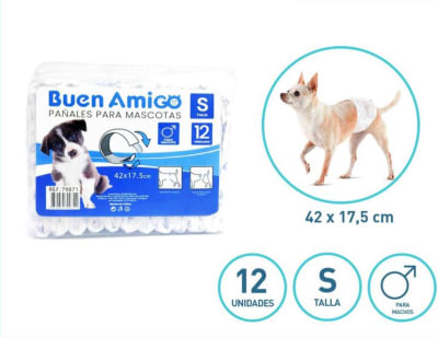 Pañales para Mascotas Macho Talla S 12u1
