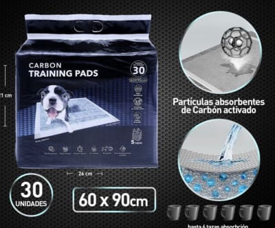 Sabanillas de Adiestramiento 60*90 Cm Carbon Activo 30u1