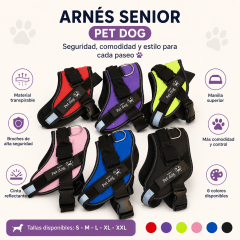 Arnés Senior Pet Dog Acolchado Reflectante para Perros | Tallas S a XXL