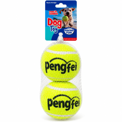 Pack 2 Pelotas de Tenis con Sonido para Perro 8 cm