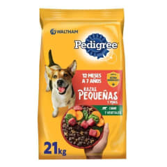 Pedigree Adulto Razas Pequeñas Y Mini Carne Y Vegetales 21 Kg