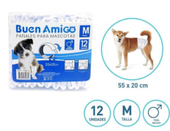 Pañales Para Mascotas Macho Talla M 12u