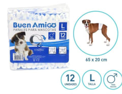 Pañales Para Mascotas Macho Talla L 12u