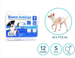Pañales para Mascotas Macho Talla S 12u