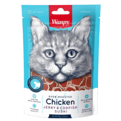 Wanpy Snack Gato Chicken Jerky & Codfish Sushi 80g