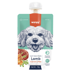 Wanpy Tasty Meat Paste Dog Lamb Carrot & Pea 90g