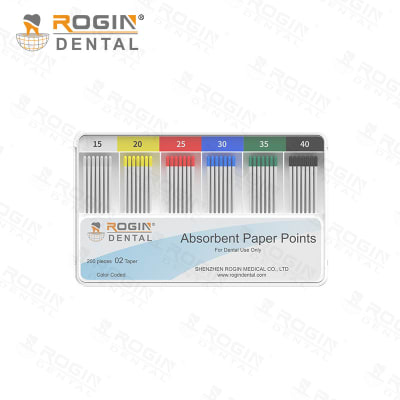 Conos de papel absorbente taper 02 - Rogin Dental1