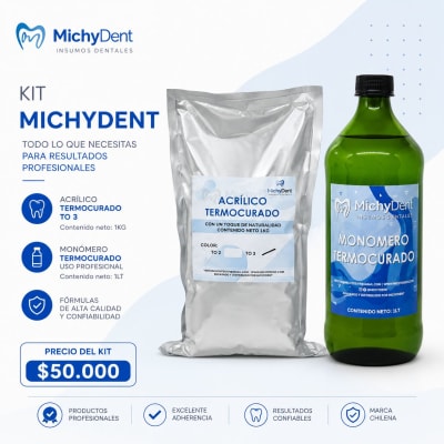 Kit Acrilico to3 T + Monomero T - Michydent1