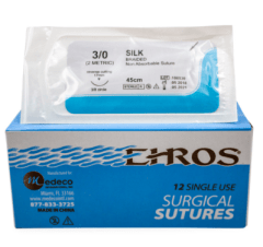 AGUJA SUTURA SEDA EHROS 3/0 XUND