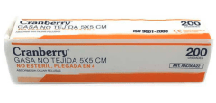 Gasa no tejida no esteril 5x5 Cranberry 200und