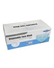 Mascarilla 3 pliegues celeste 50u/caja