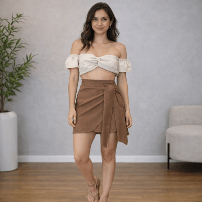 FALDA CORTA NUDO CAFÉ2