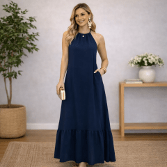 VESTIDO AMPARIANA AZUL
