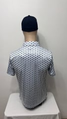 Polera Golf Hombre con Diseño Palmeras Blanco-Azul L