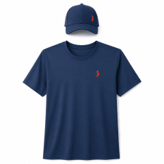 Polera Gimnasio Manga Corta Hombre Azul Oscuro