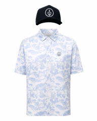 Polera Golf Hombre con Diseño Camuflaje Blanco