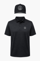 Polera Golf Hombre con Diseño Ballenas Gris