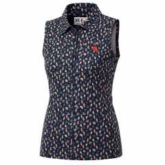 Polera Golf Mujer Diseño Azul