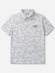 Polera Golf Hombre con Diseño Camuflaje Blanco